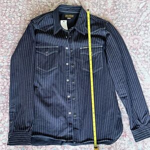 Navy Western Pinstripe Button- Snap Shirt